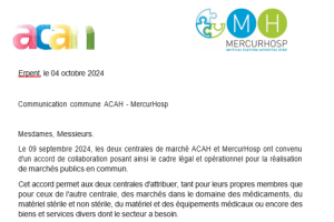 Mercurhosp - Actualité - Communication commune ACAH - MercurHosp